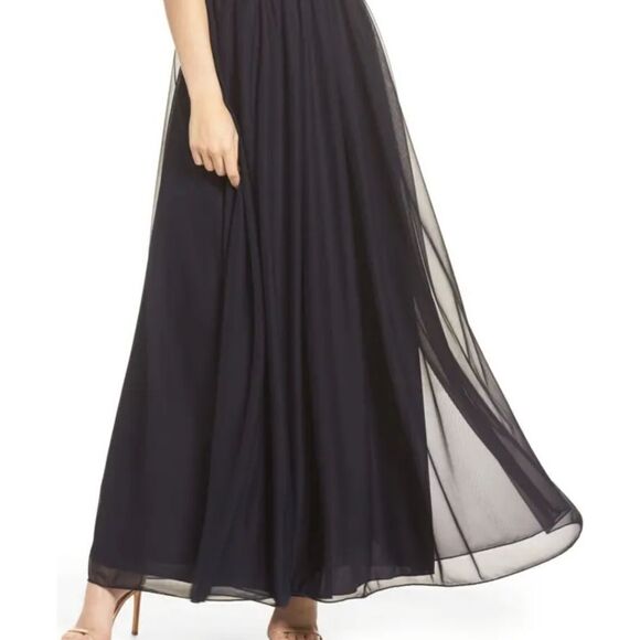 Sequin Hearts Sleeveless Embellished A-Line Gown-NAVY-7 - Picture 4 of 11